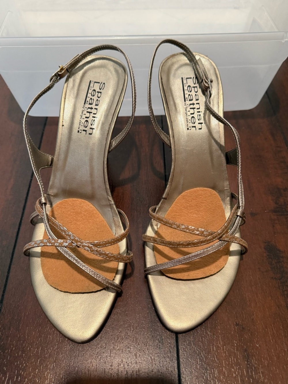 Gold Slingback Heels